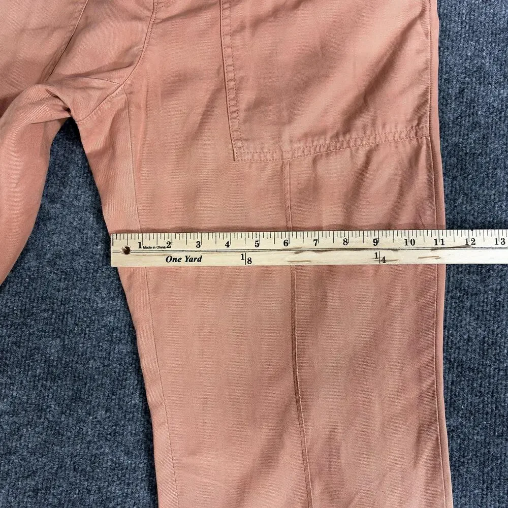 Banana Republic Pants Womens 6 Orange Cropped Utility Lyocell Linen Blend